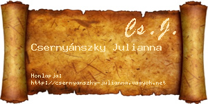 Csernyánszky Julianna névjegykártya
